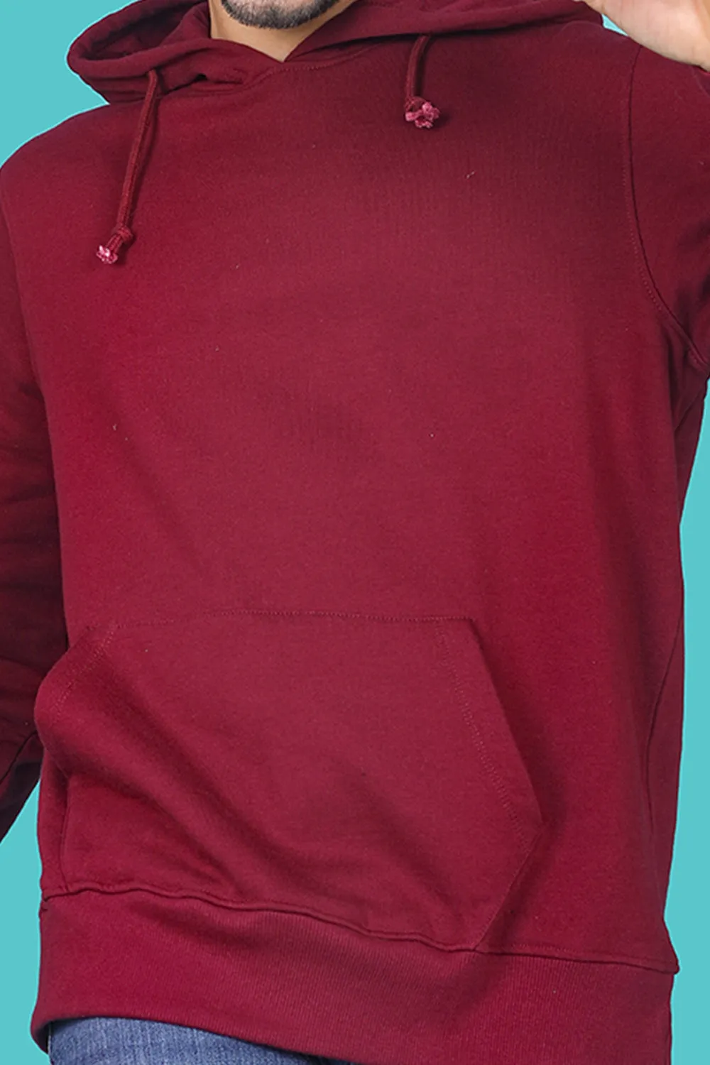 Men's Burgundy Hooded Jacket