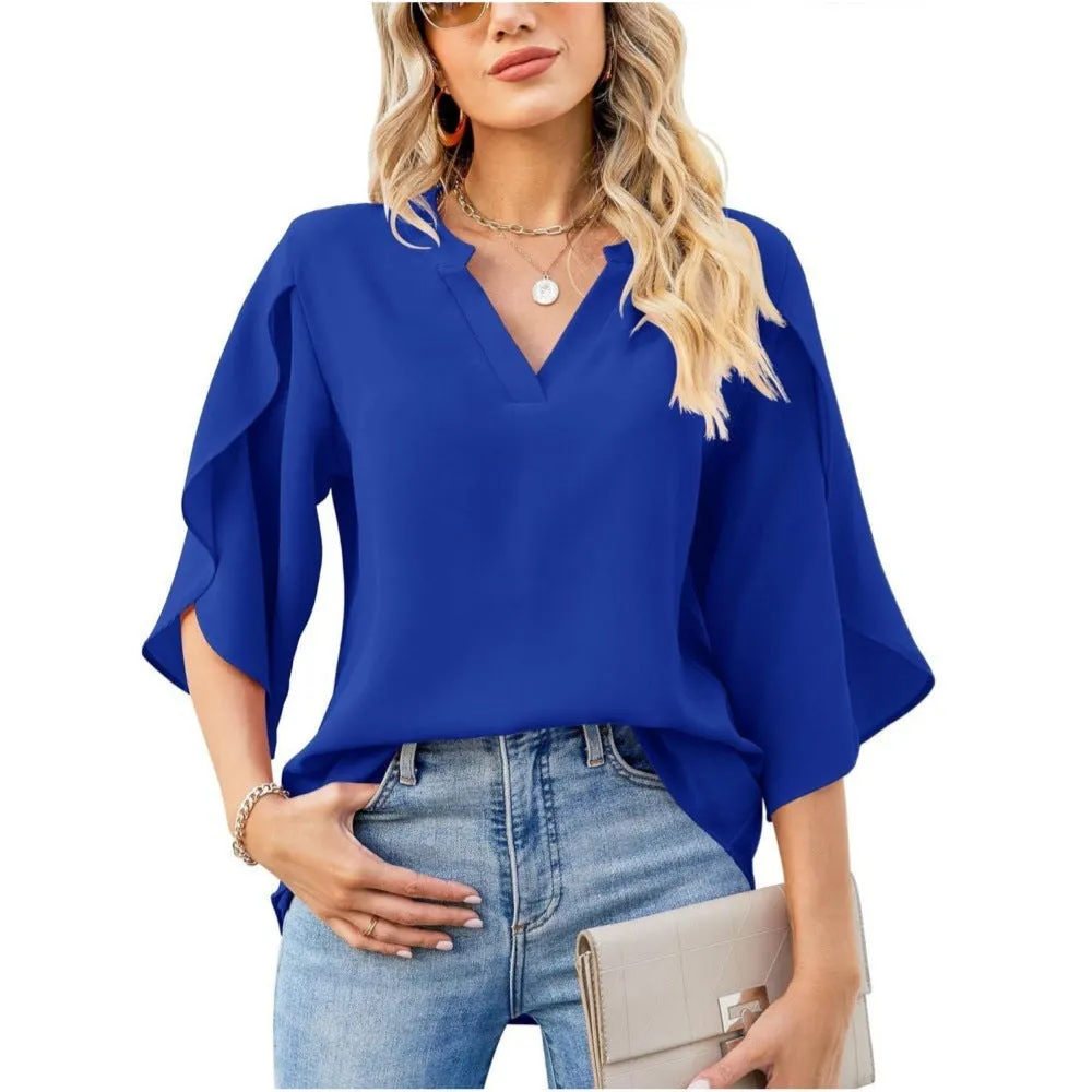 Michele | Elegant Office Ruffle Blouse