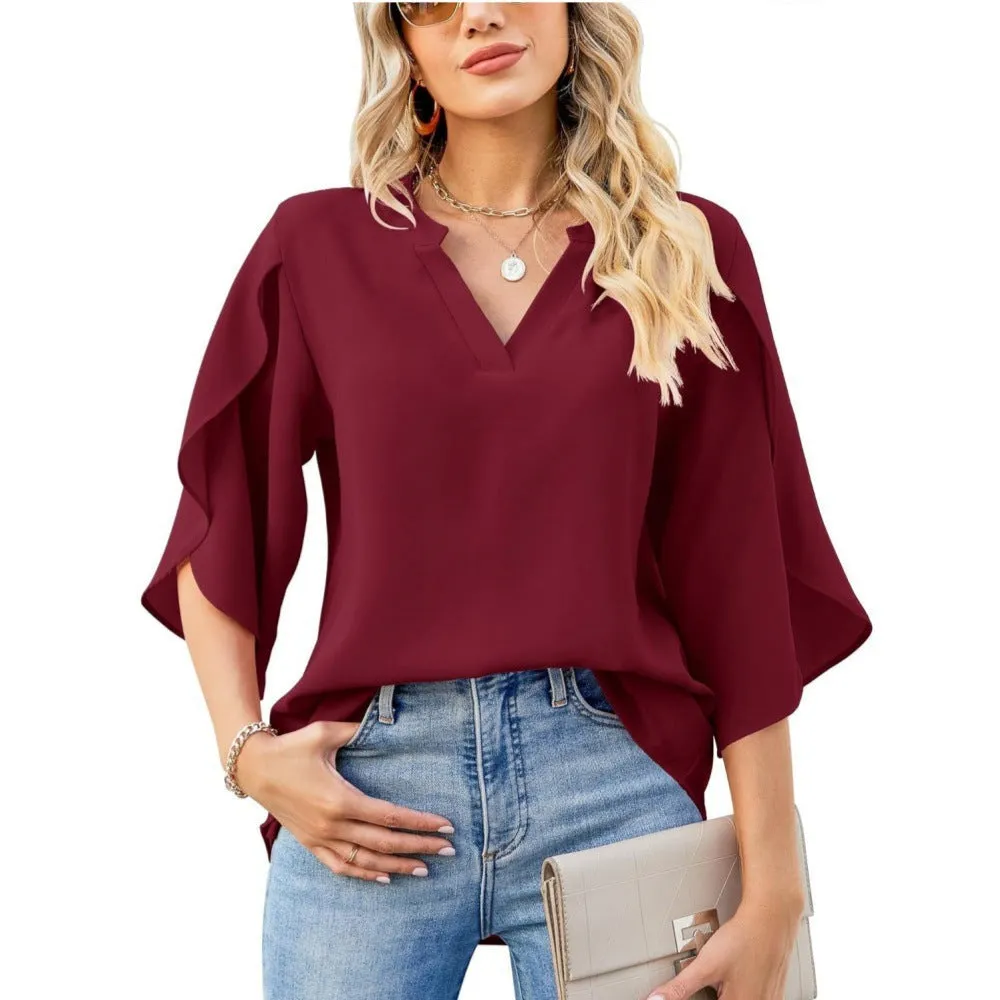 Michele | Elegant Office Ruffle Blouse