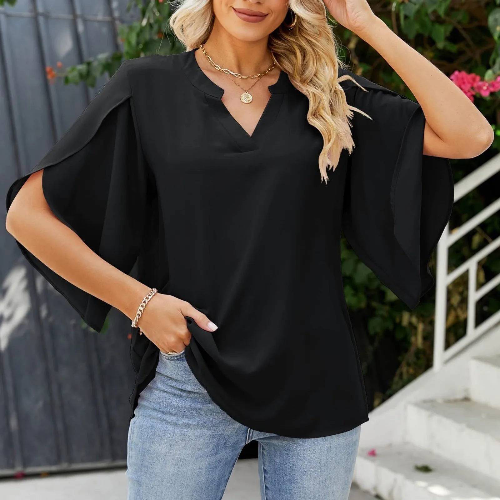 Michele | Elegant Office Ruffle Blouse