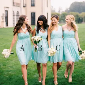 Mismatched Junior Blue Cheap Short Wedding Party Dresses, BG51259