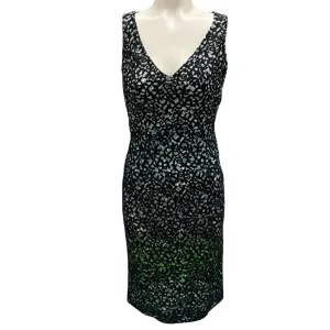 Missoni Black / Green Ombre Effect Sleeveless Lace Cocktail Dress