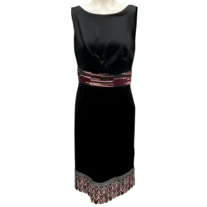 Missoni Black / Pink / Purple Embroidered and Sequined Sleeveless Jersey Dress