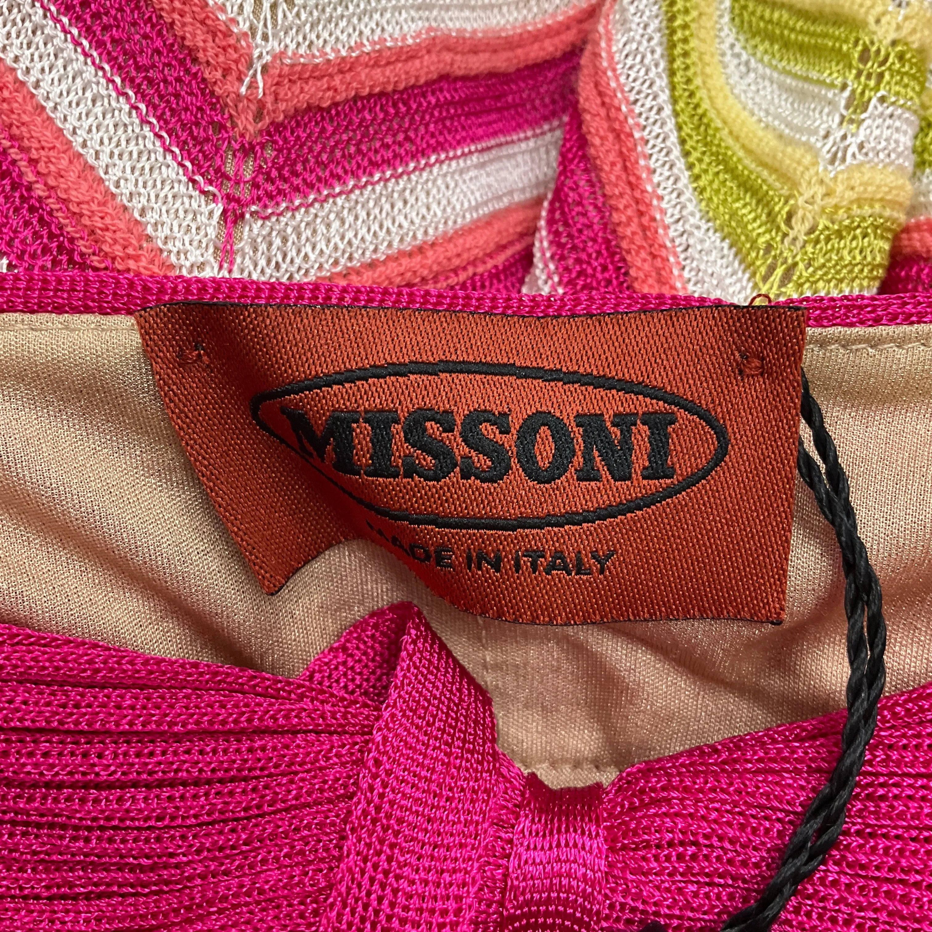 Missoni Pink Multi Sleeveless Zig Zag Knit Dress