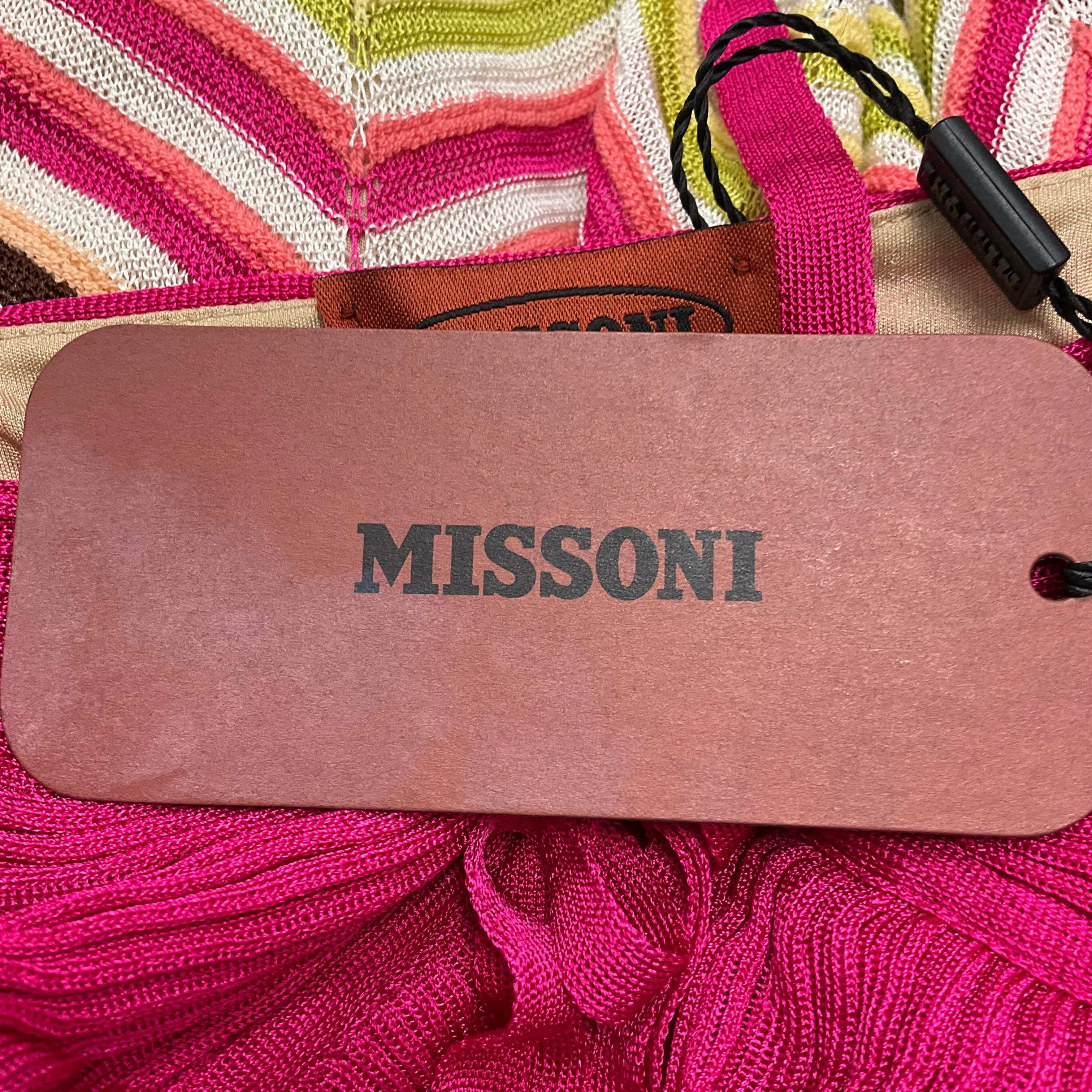 Missoni Pink Multi Sleeveless Zig Zag Knit Dress