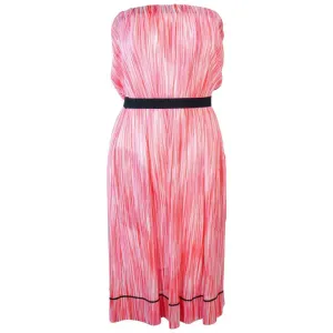 MISSONI White Orange and Pink Knit Strapless Dress Size 4-6
