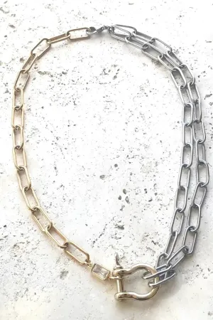 Mixed Metal Stainless Chain Necklace