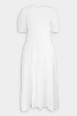 Monty Mixed Media Short Sleeve Dress in White