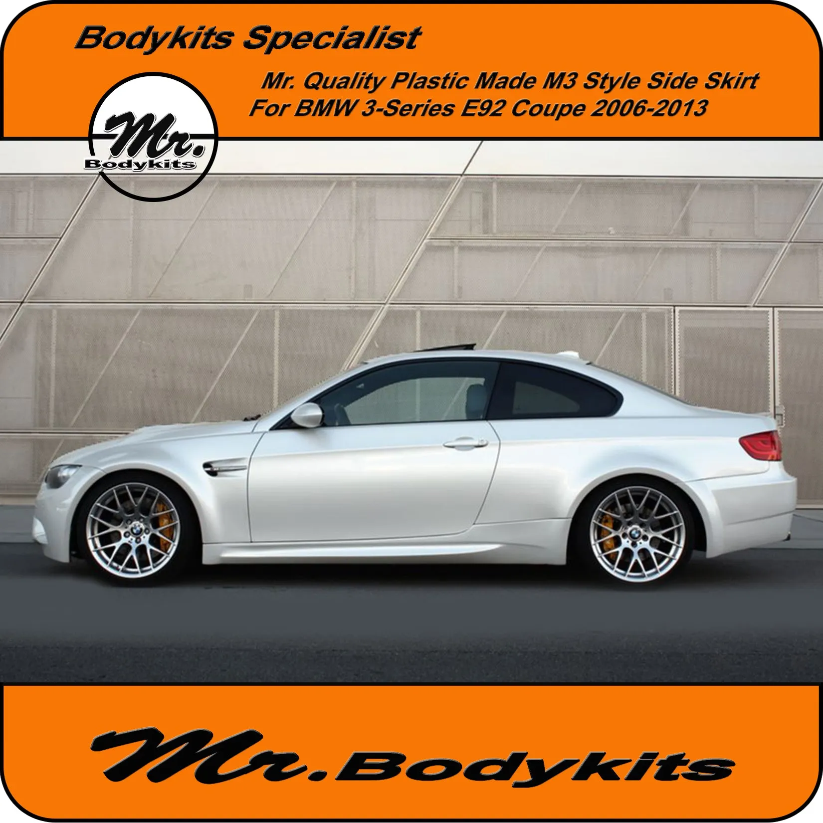 Mr Quality Made PP Plastic M3 Style Side Skirt For BMW 3 Series 2 Door Coupe 06-13 E92