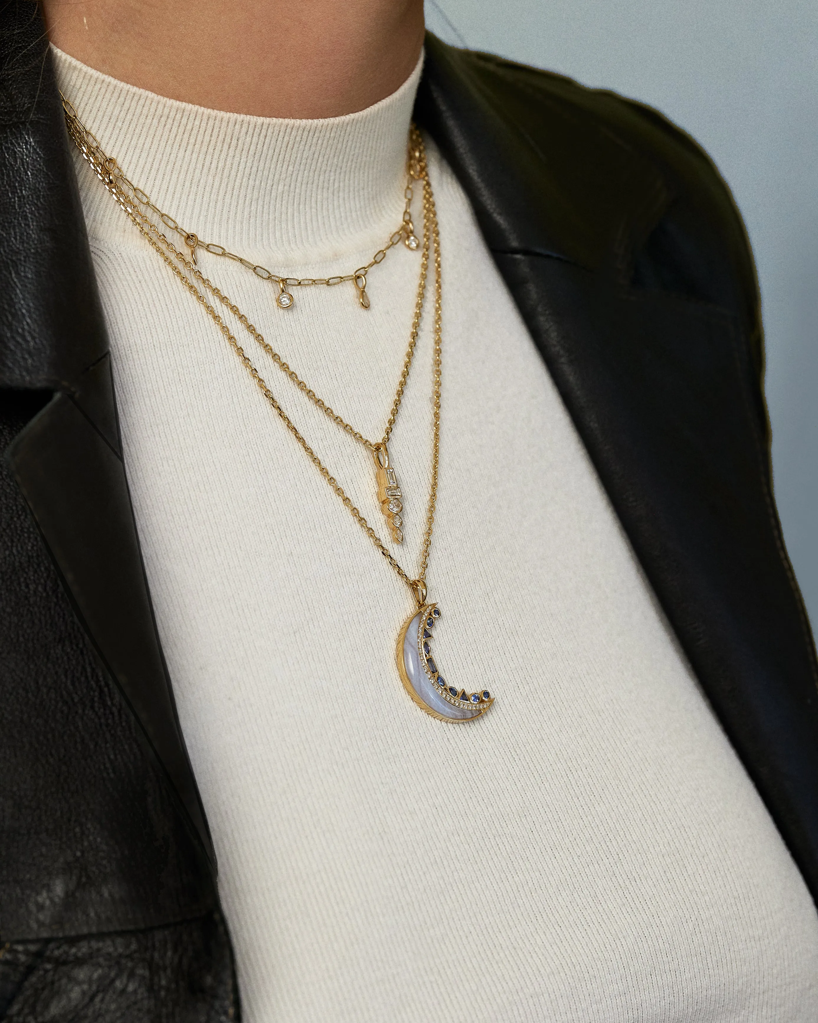 Multi-Shape Bezel Necklace
