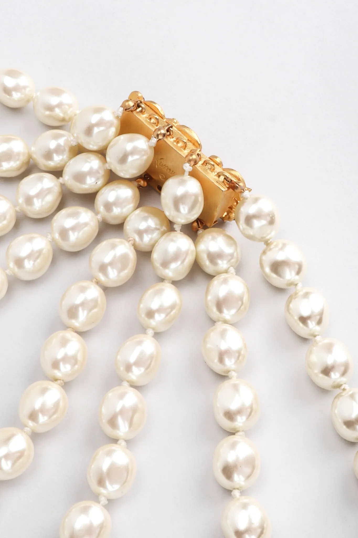 Multi-Strand Tiered Pearl Necklace