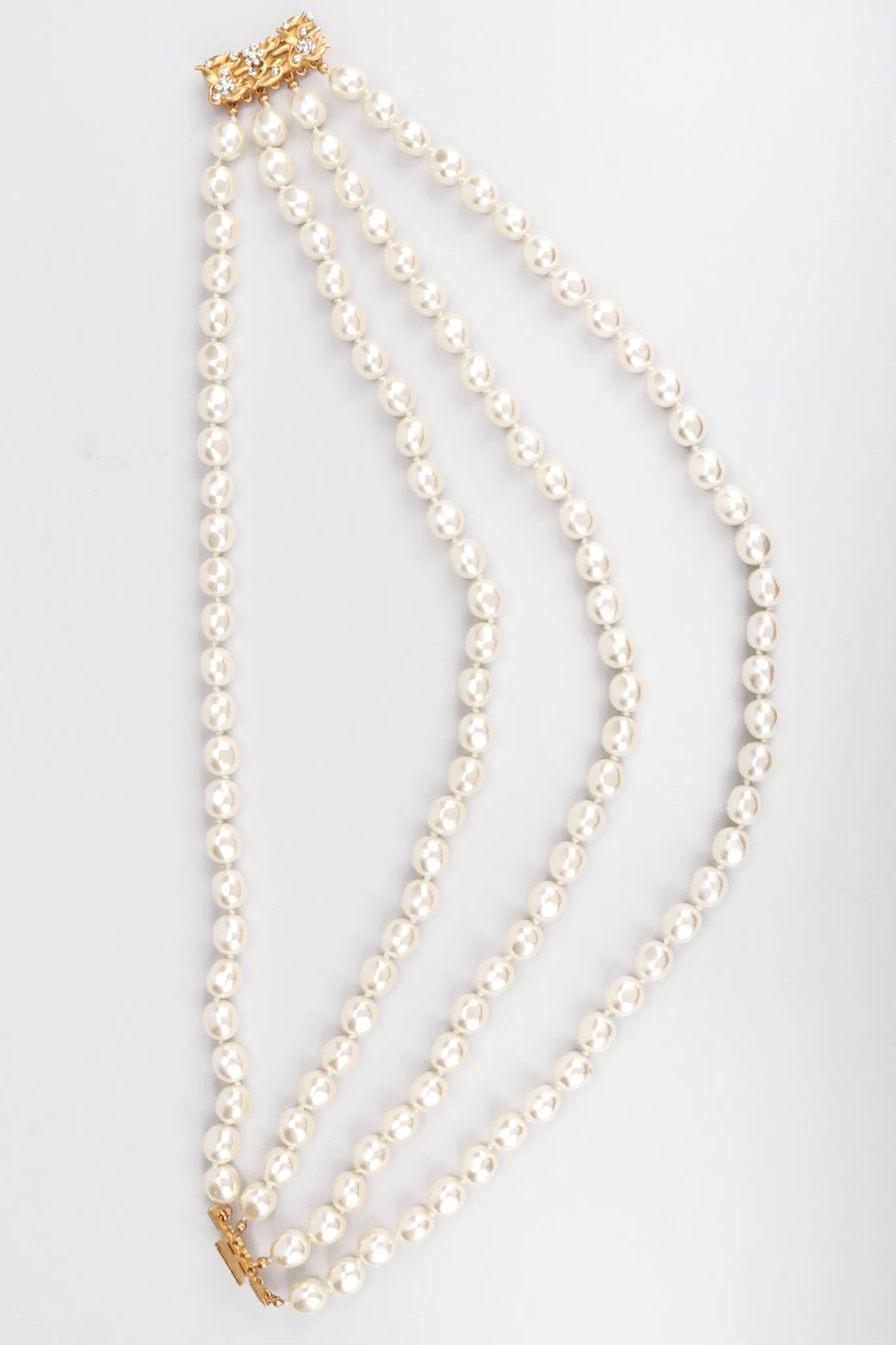 Multi-Strand Tiered Pearl Necklace