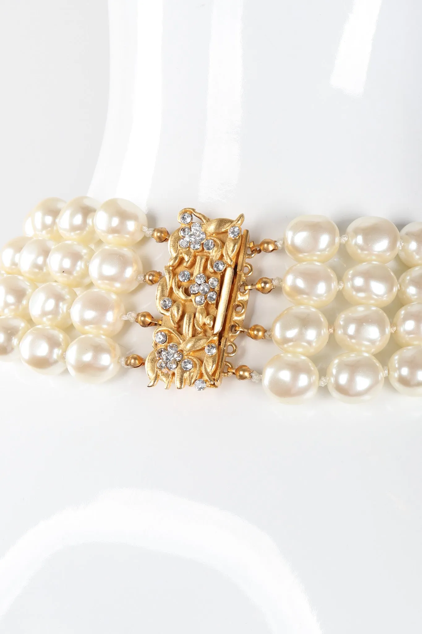Multi-Strand Tiered Pearl Necklace