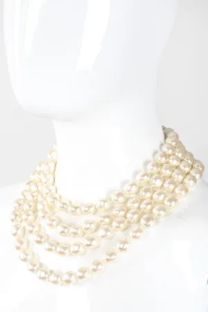 Multi-Strand Tiered Pearl Necklace