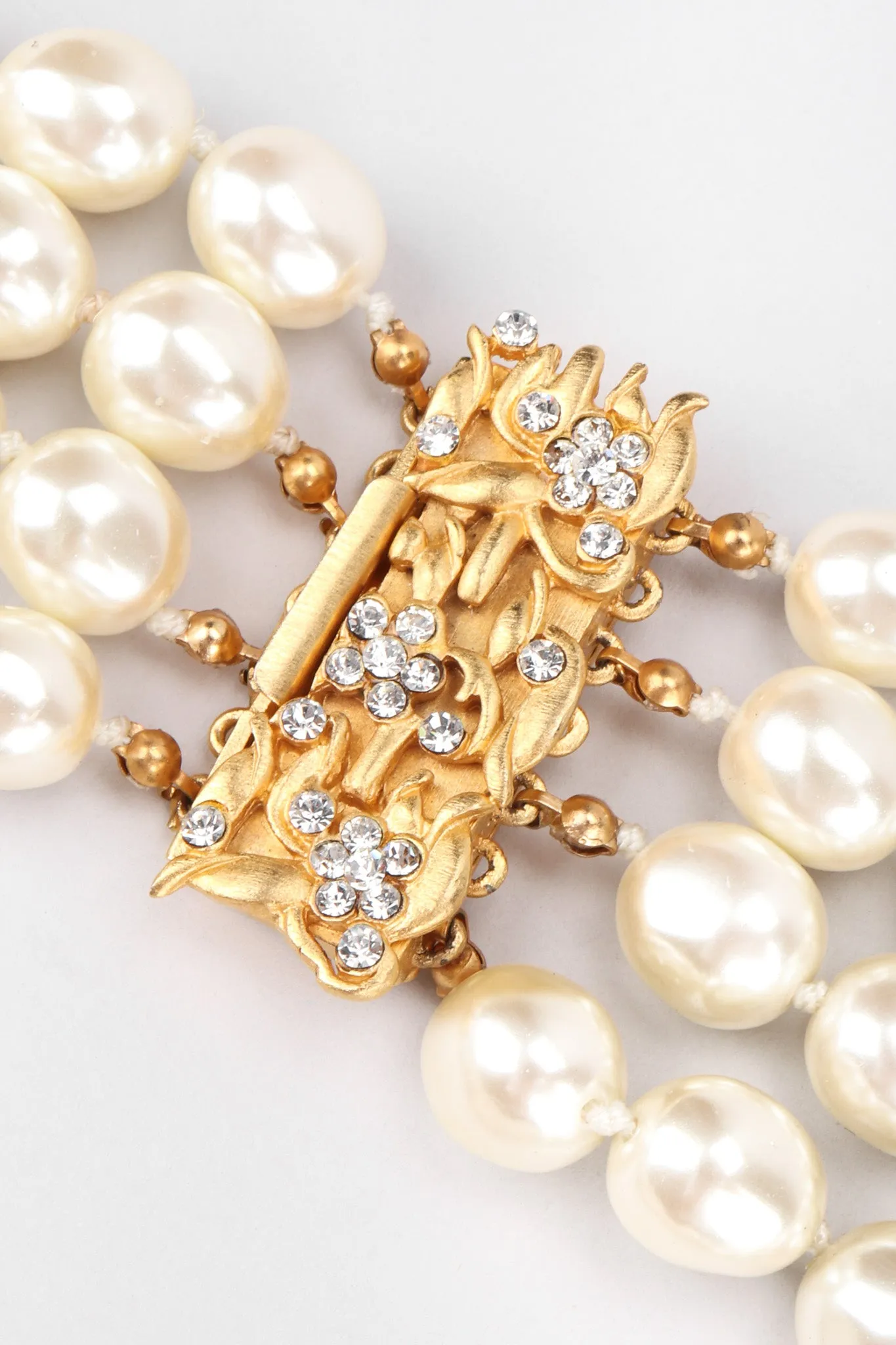 Multi-Strand Tiered Pearl Necklace