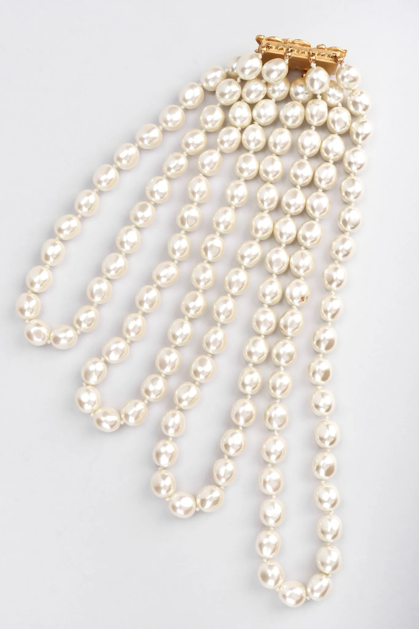 Multi-Strand Tiered Pearl Necklace