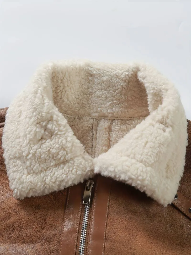 Nathan | The Distressed Brown Shearling Bomber Jacket