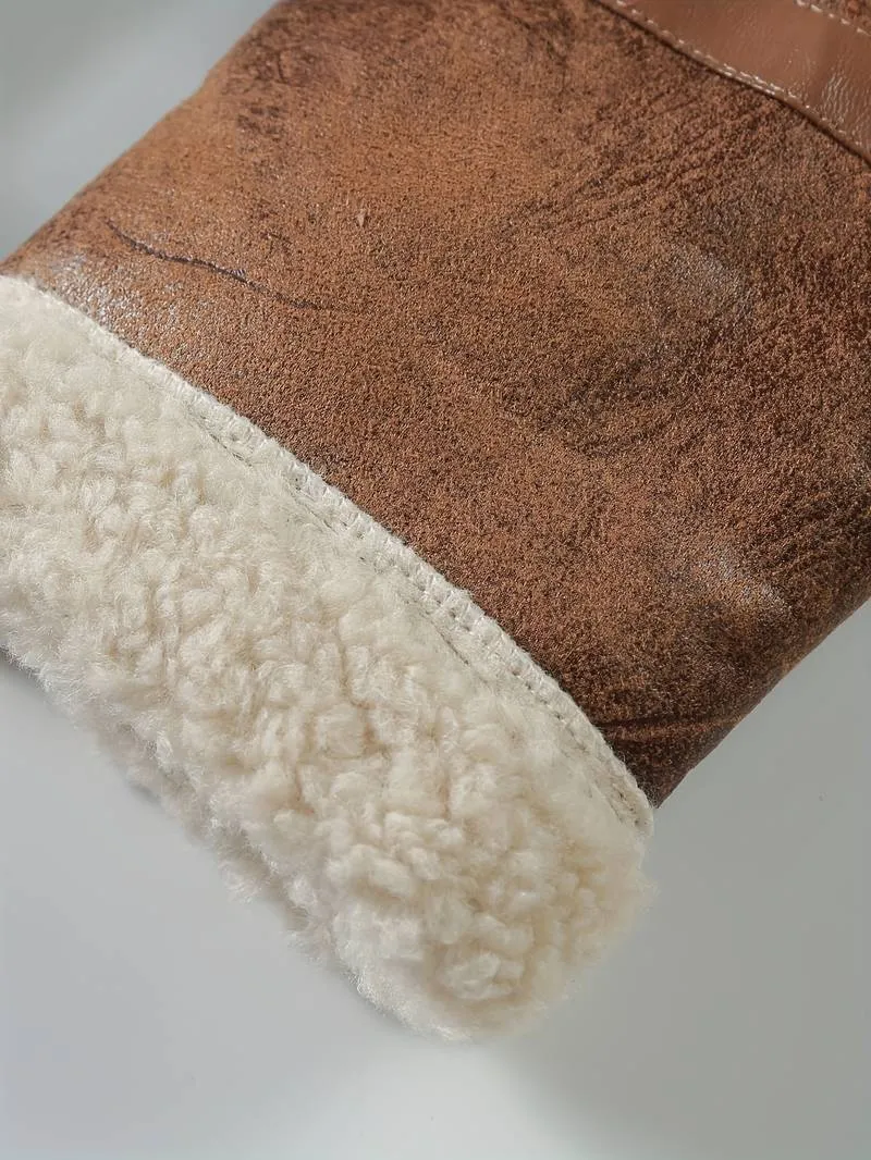 Nathan | The Distressed Brown Shearling Bomber Jacket