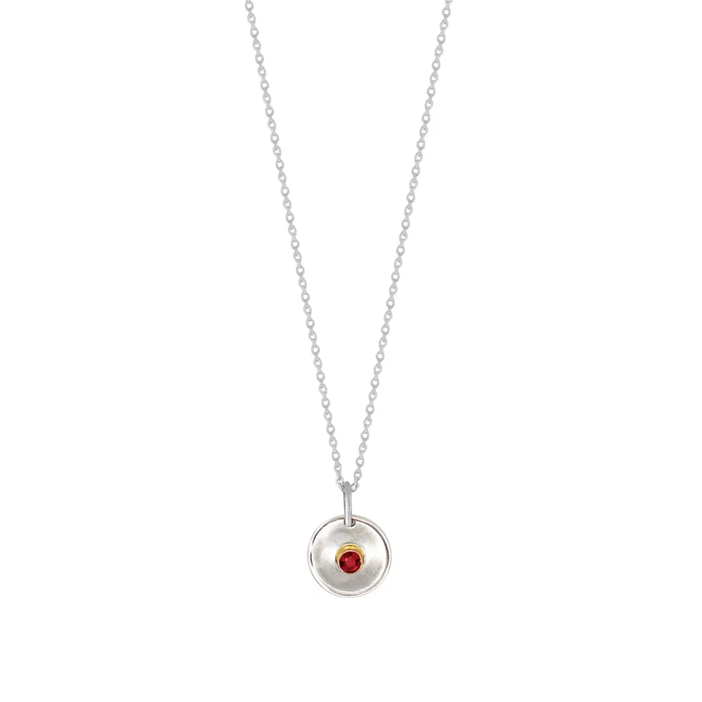 Natural Talent Birthstone Charm Necklace - July/ Ruby