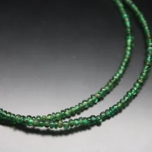Natural Zambian Emerald Smooth Rondelle Loose Gemstone Beads Strand 10" 2mm 3mm