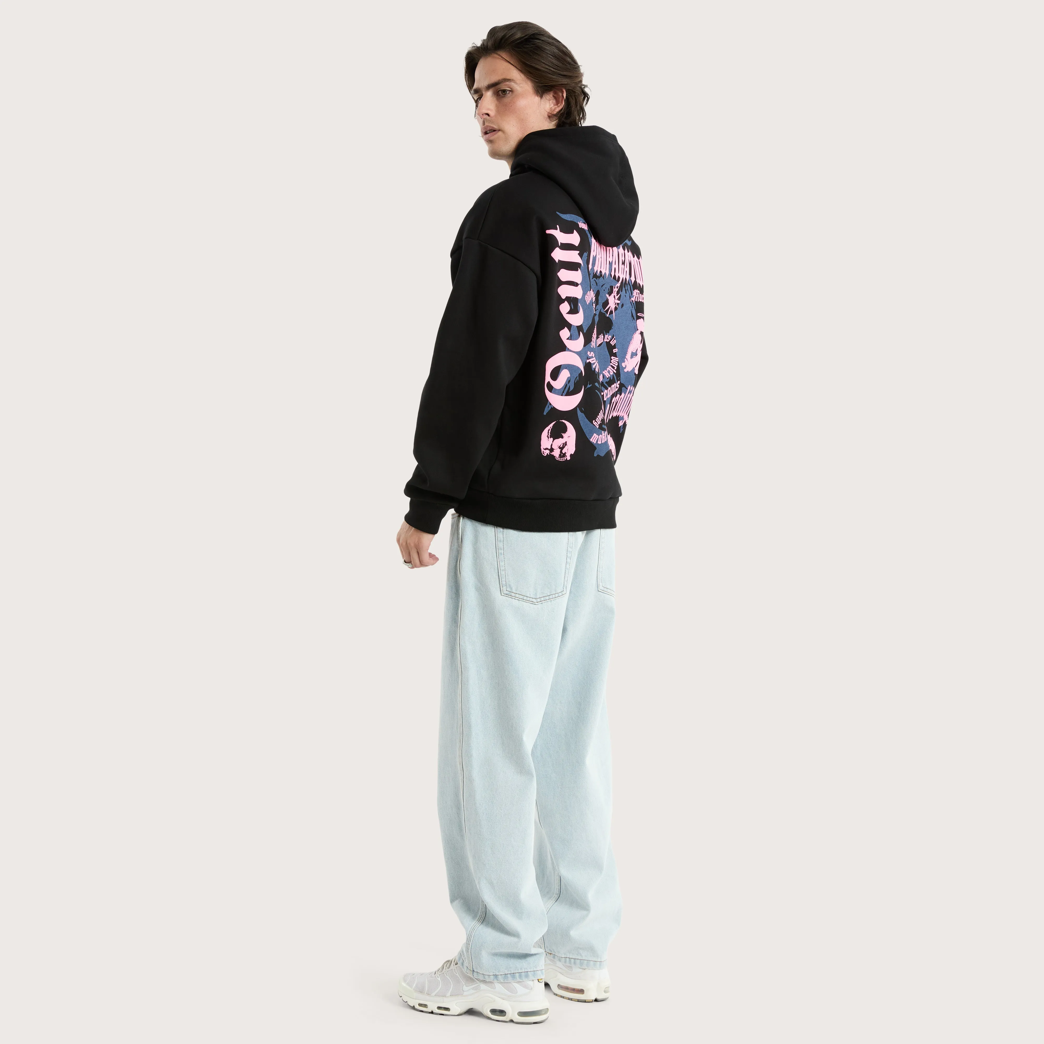 Occult Oversized Hoodie Jet Black