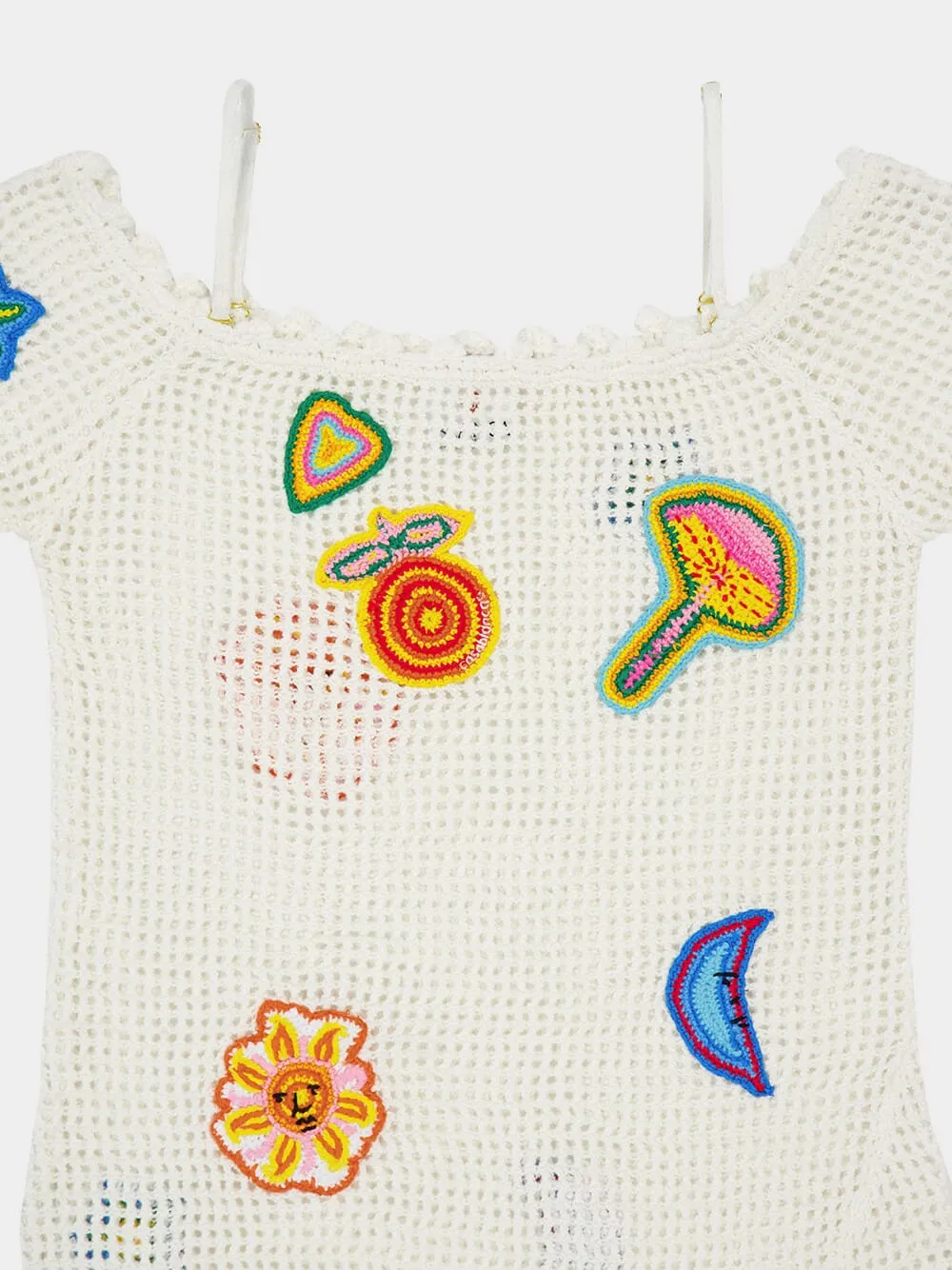 Off-White Motif Crochet Mini Dress
