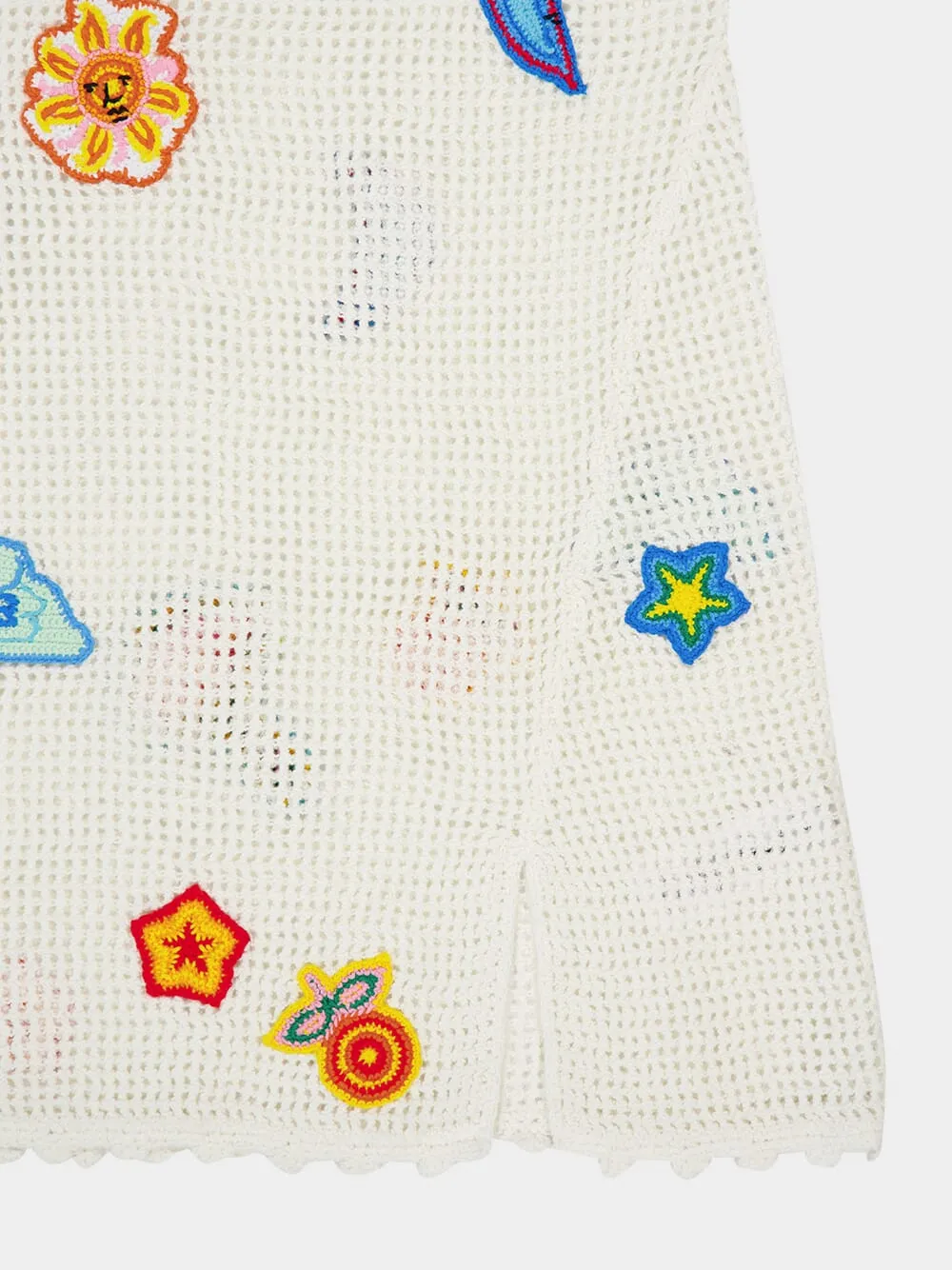 Off-White Motif Crochet Mini Dress