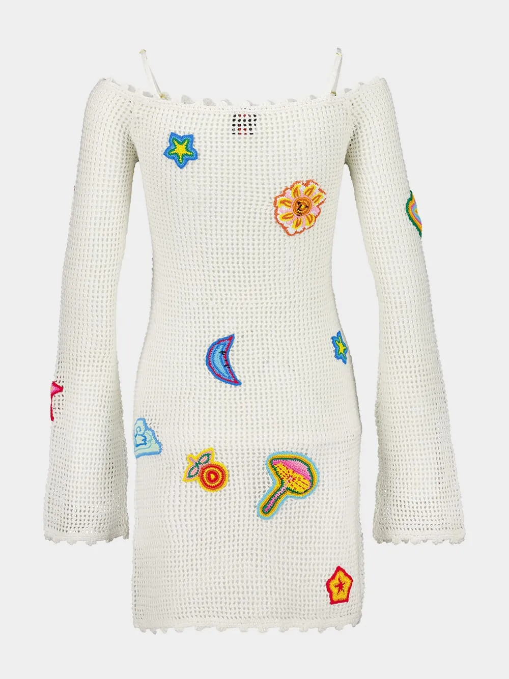 Off-White Motif Crochet Mini Dress