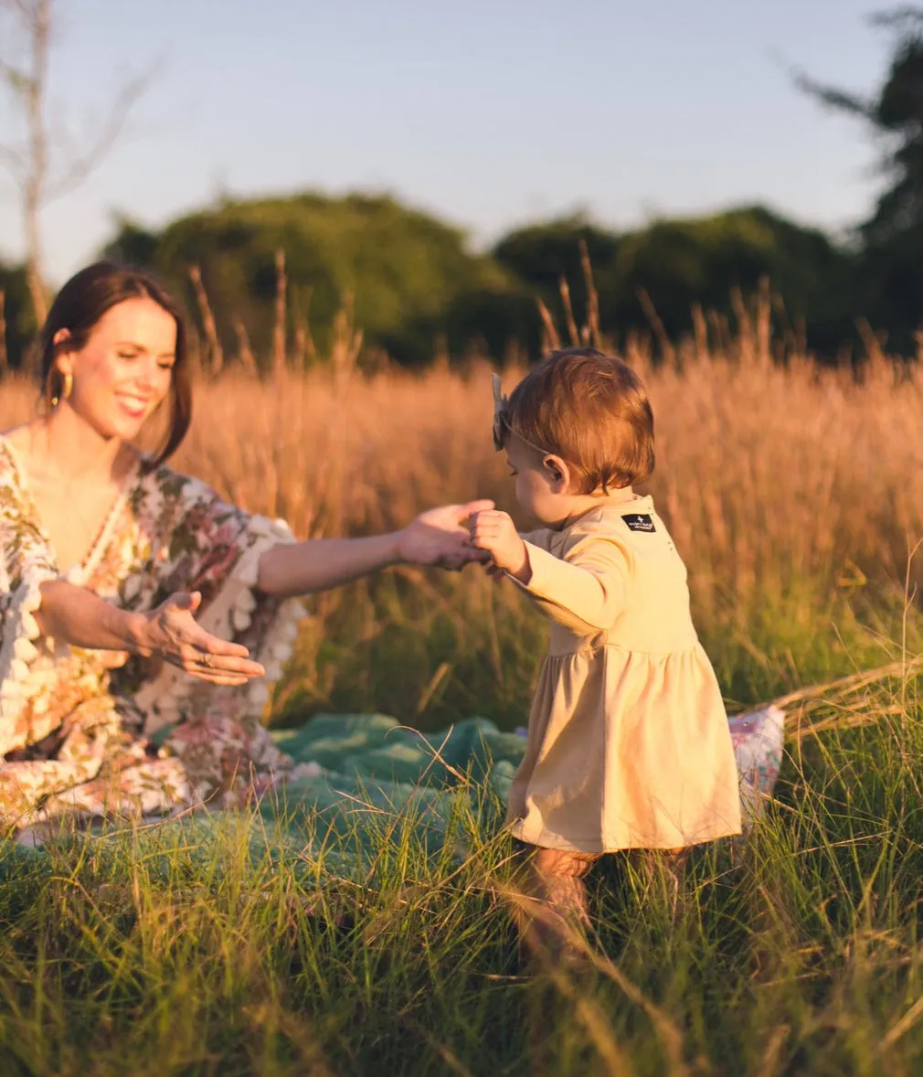 Organic Hazelnut Long Sleeve Dress