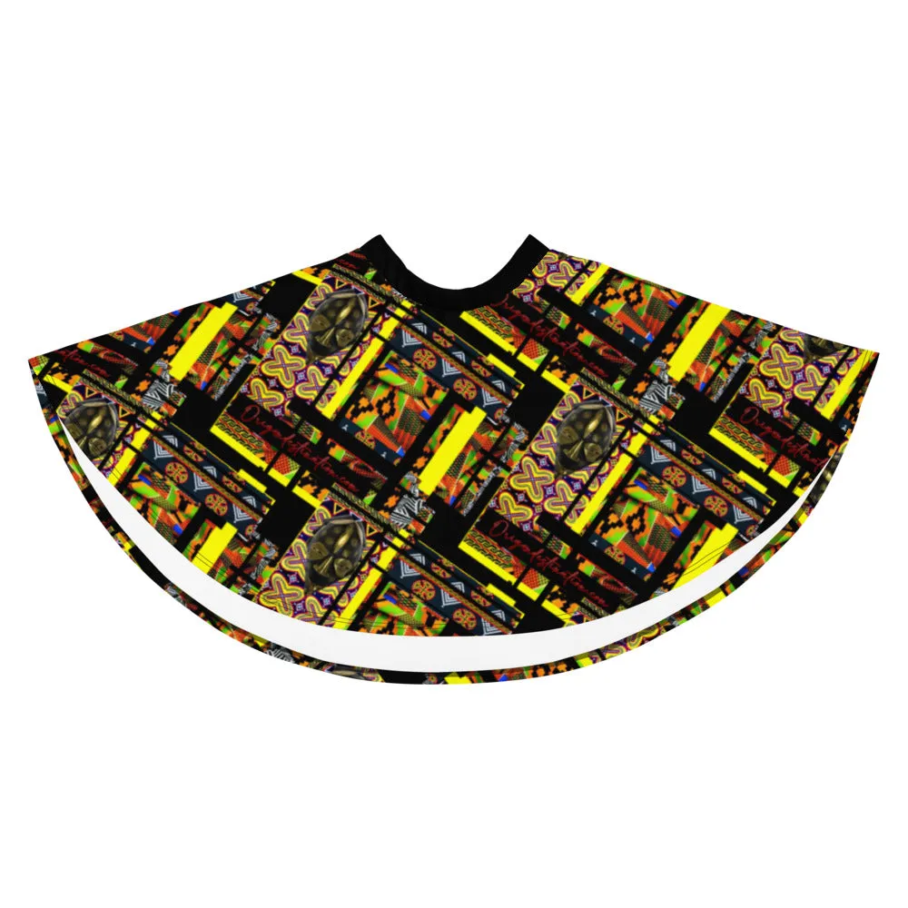 Origen Destination |On-Arrival Point of Origɛn African Symbol-inspired Flare Skirt