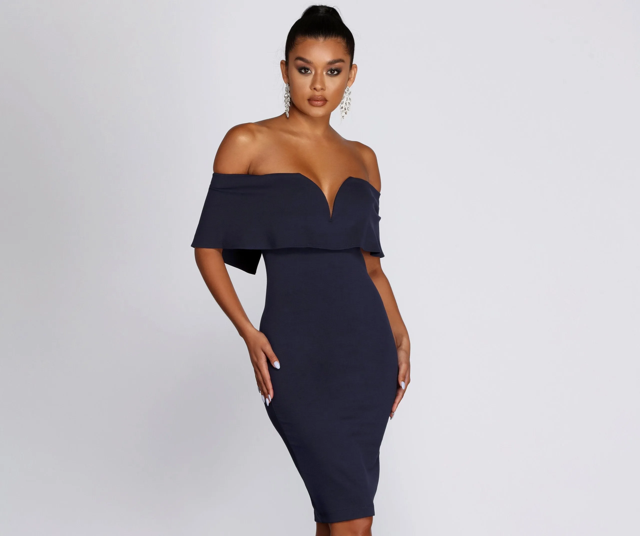 Outfit On Stylish Ponte Midi Dress