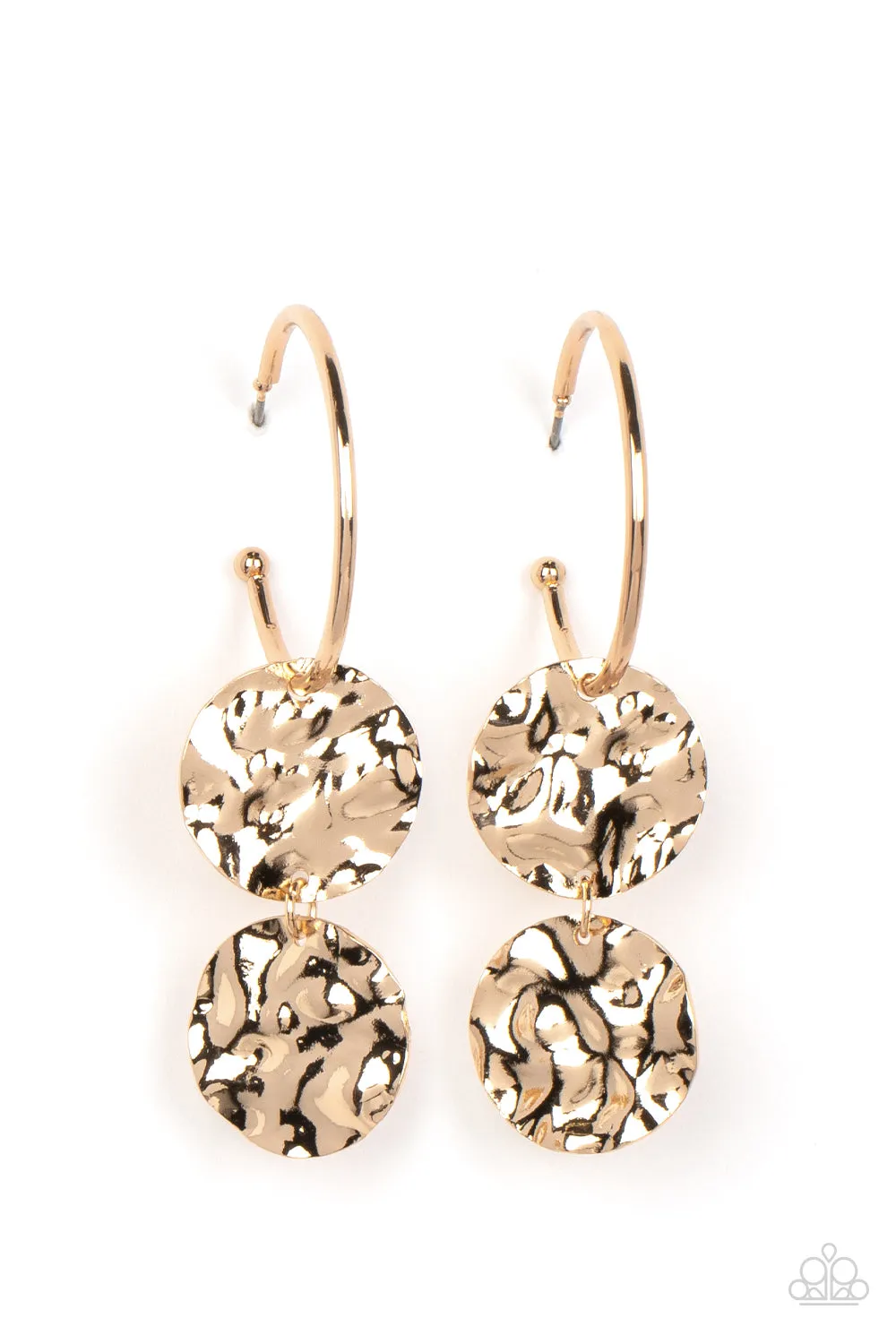 Paparazzi Sending Shock Waves - Gold Earrings