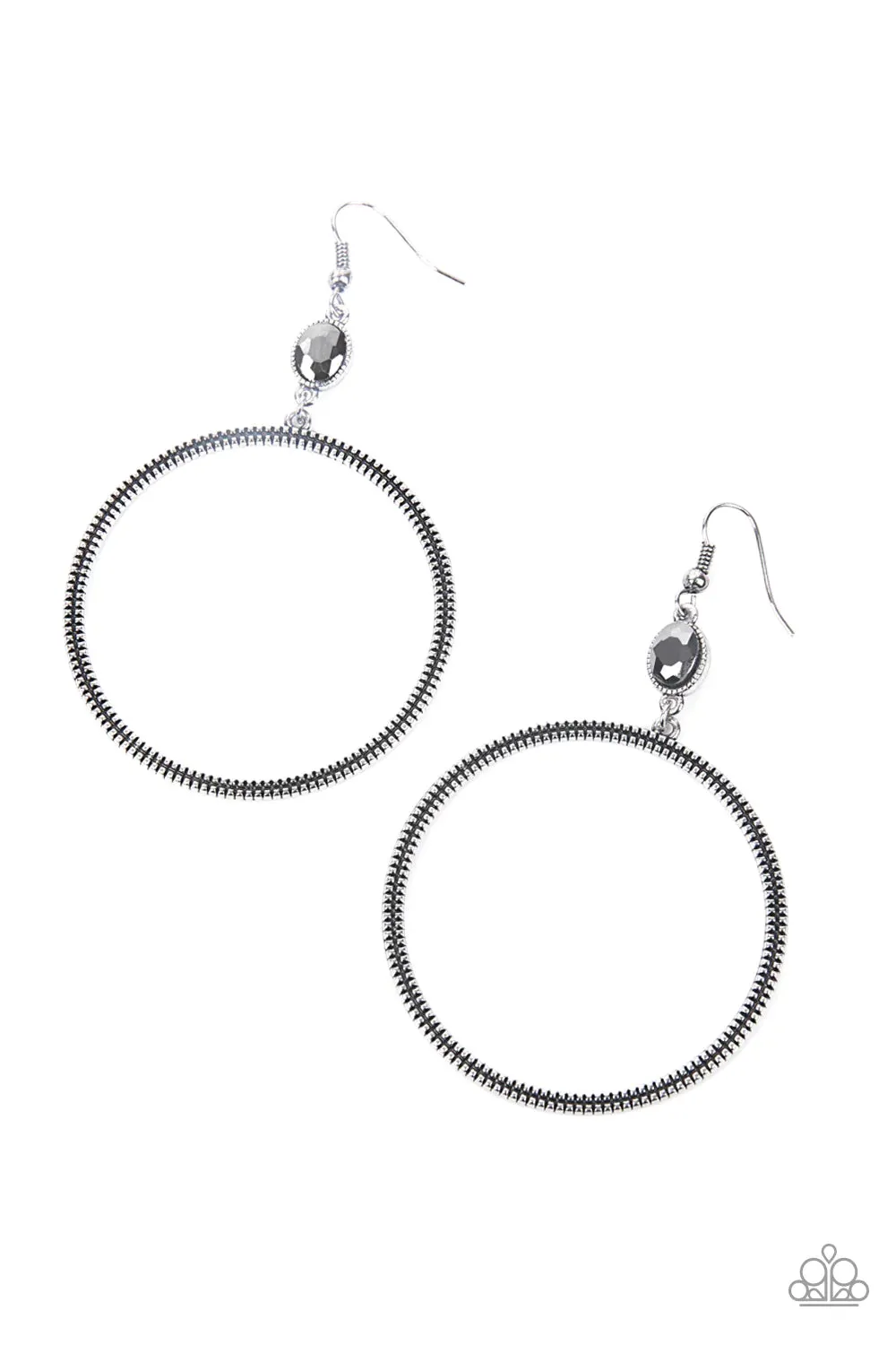 Paparazzi Work That Circuit Earrings Silver