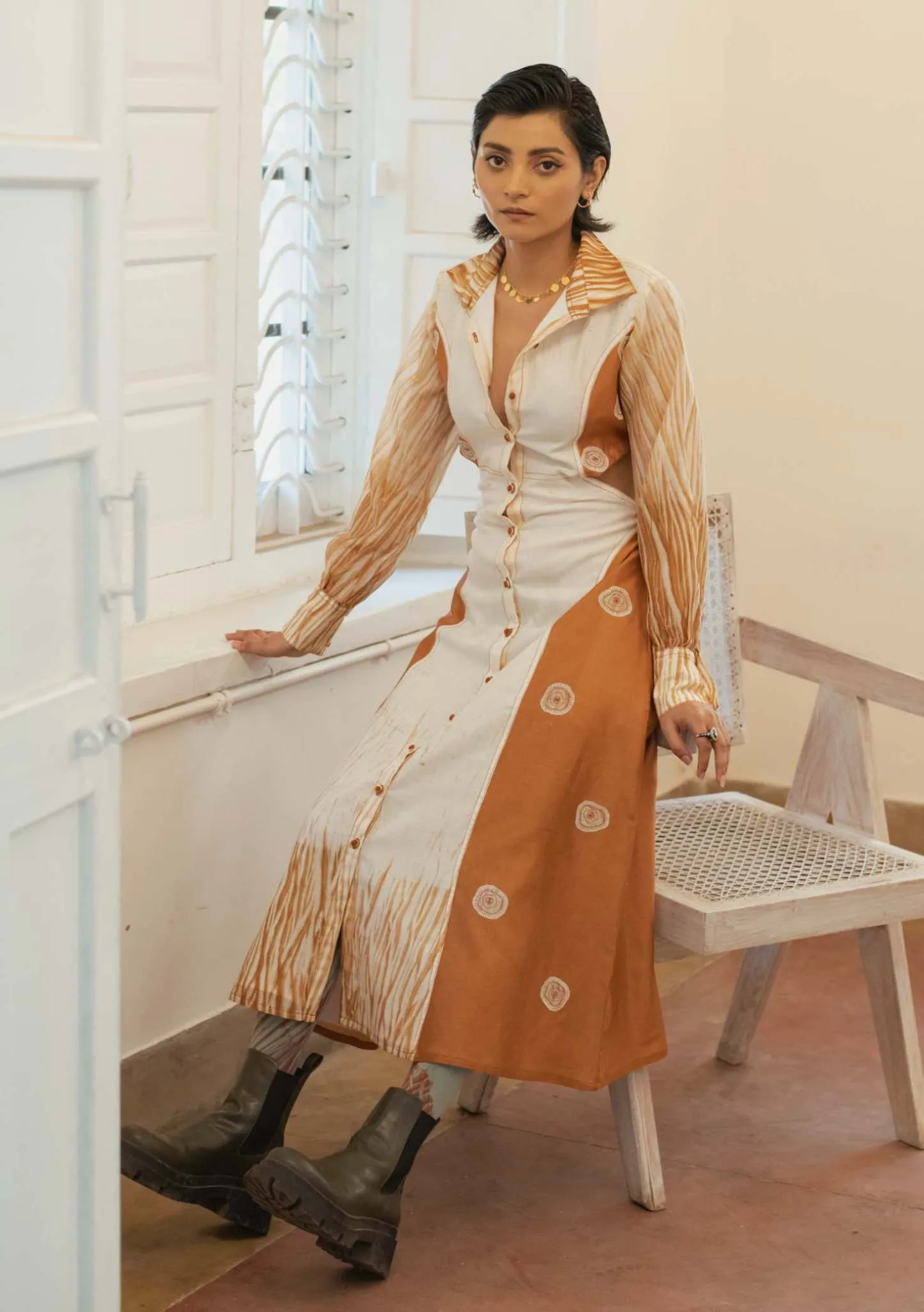 Pearl White Sepia Paradise Dress