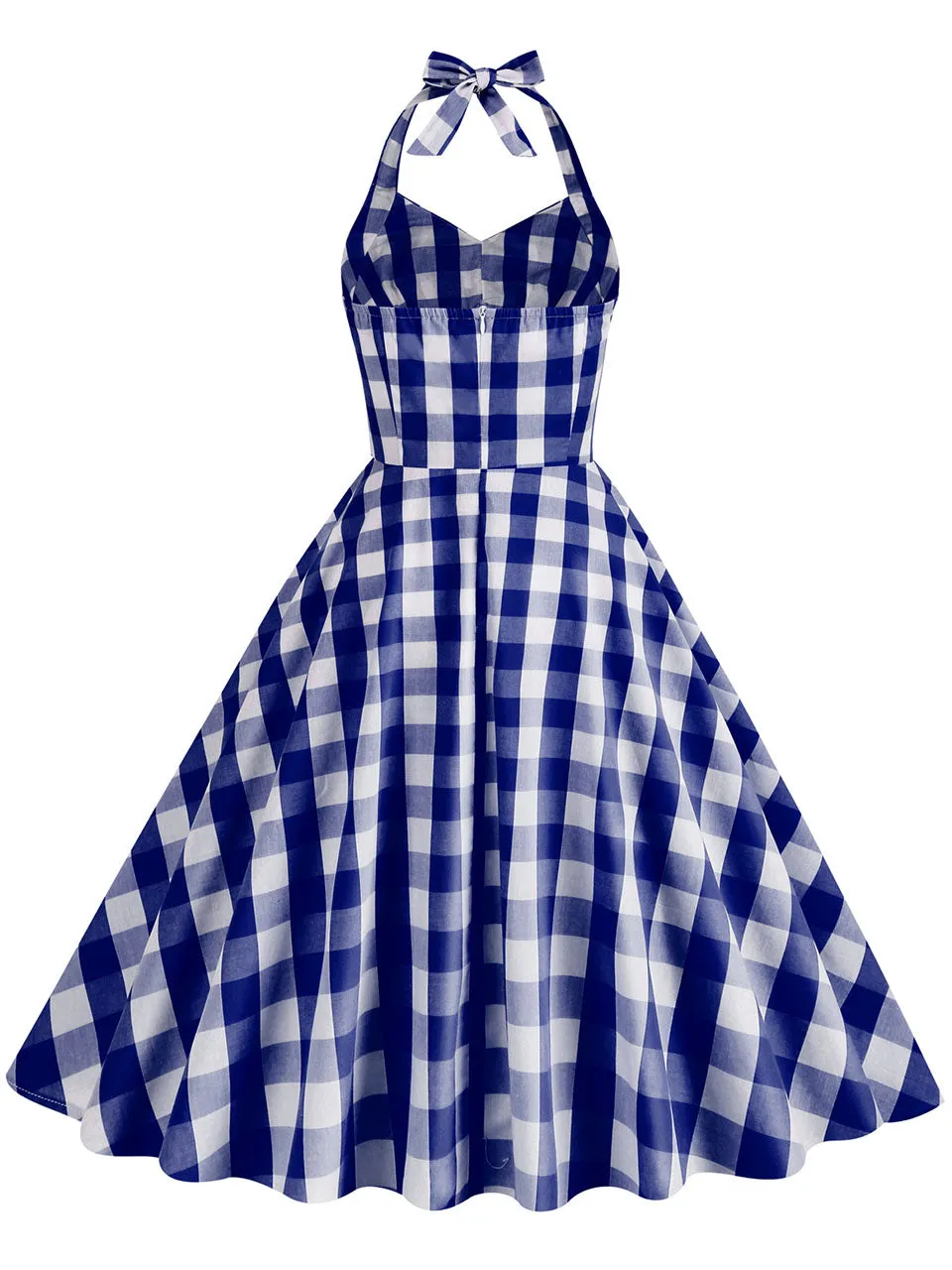 Pink And White Barbie Same Style Plaid Halter Classis Style 1950S Vintage Dress