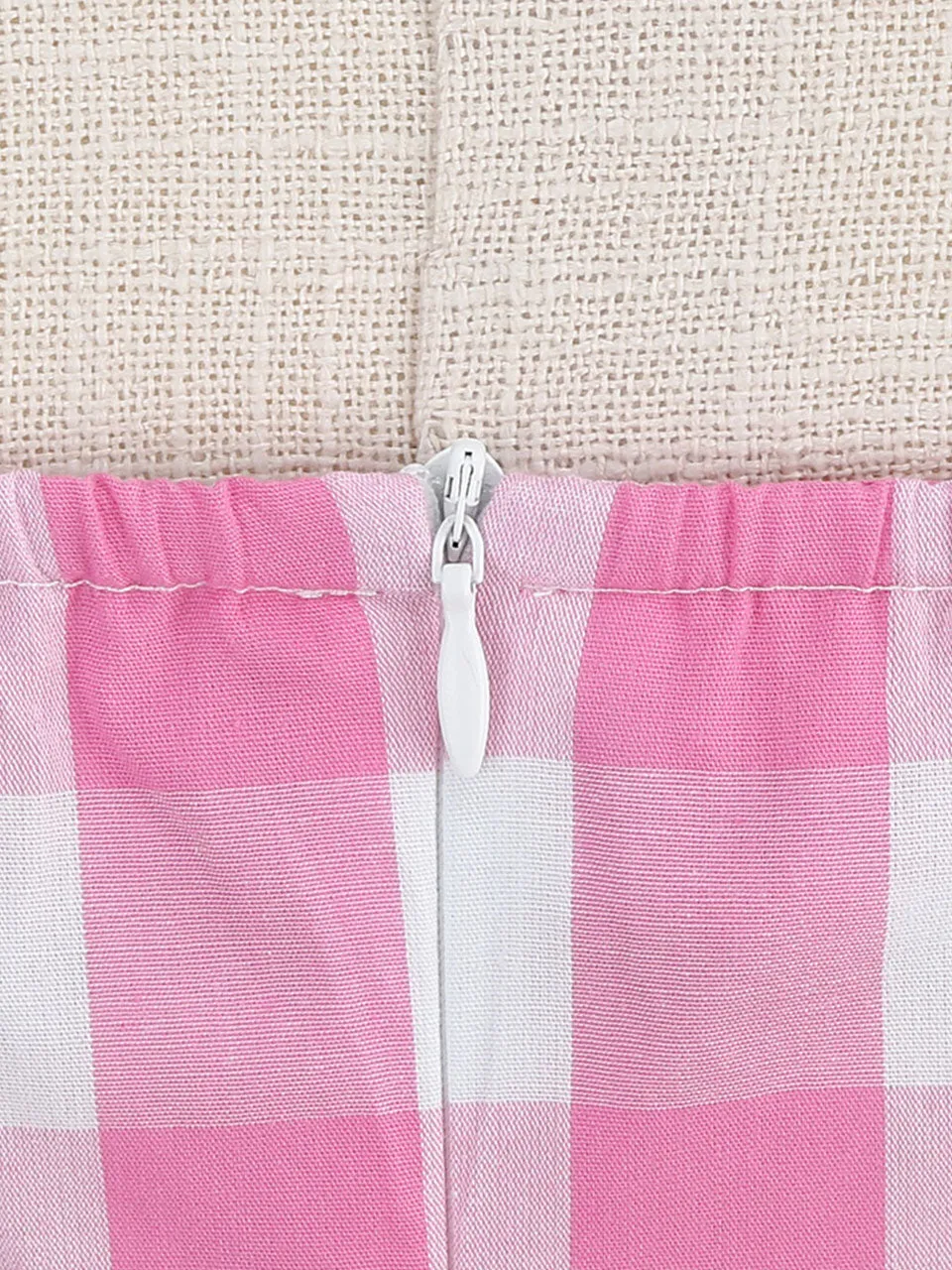 Pink And White Barbie Same Style Plaid Halter Classis Style 1950S Vintage Dress