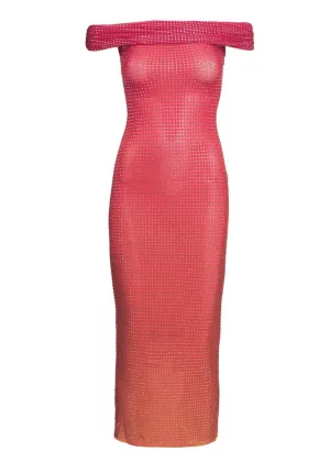 Pink Hotfix Midi Dress (Pink)