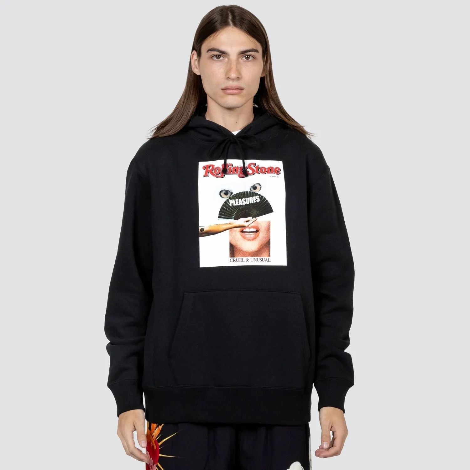 Pleasures Men Rolling Stone Hoodie Black