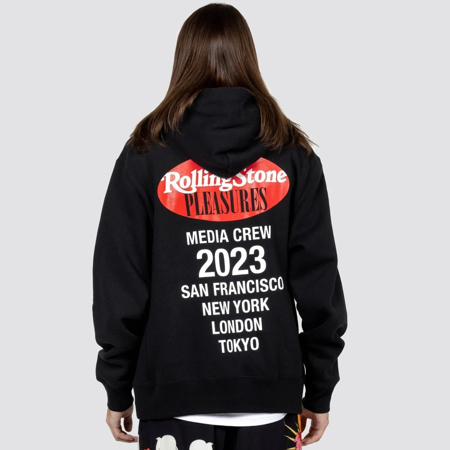 Pleasures Men Rolling Stone Hoodie Black