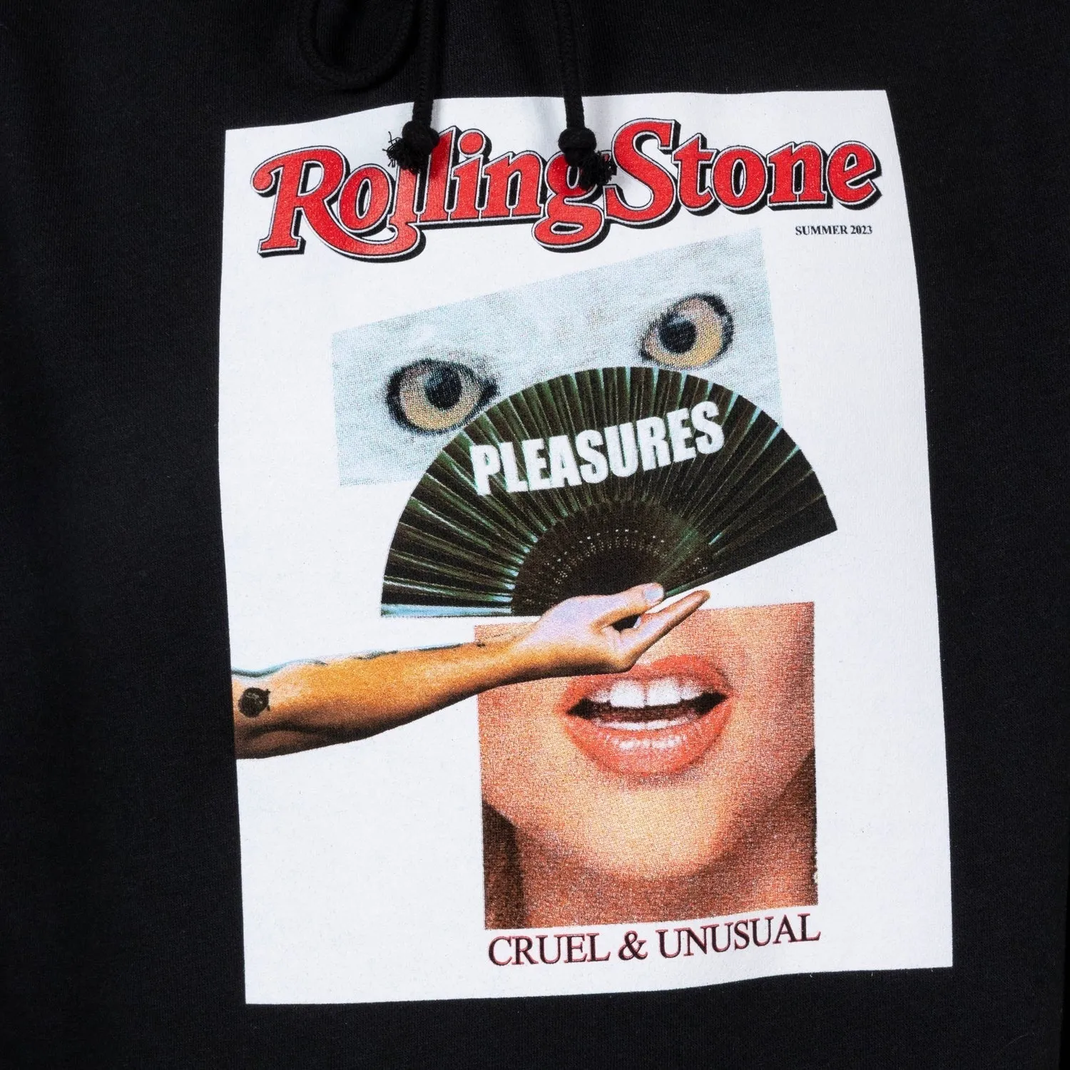 Pleasures Men Rolling Stone Hoodie Black