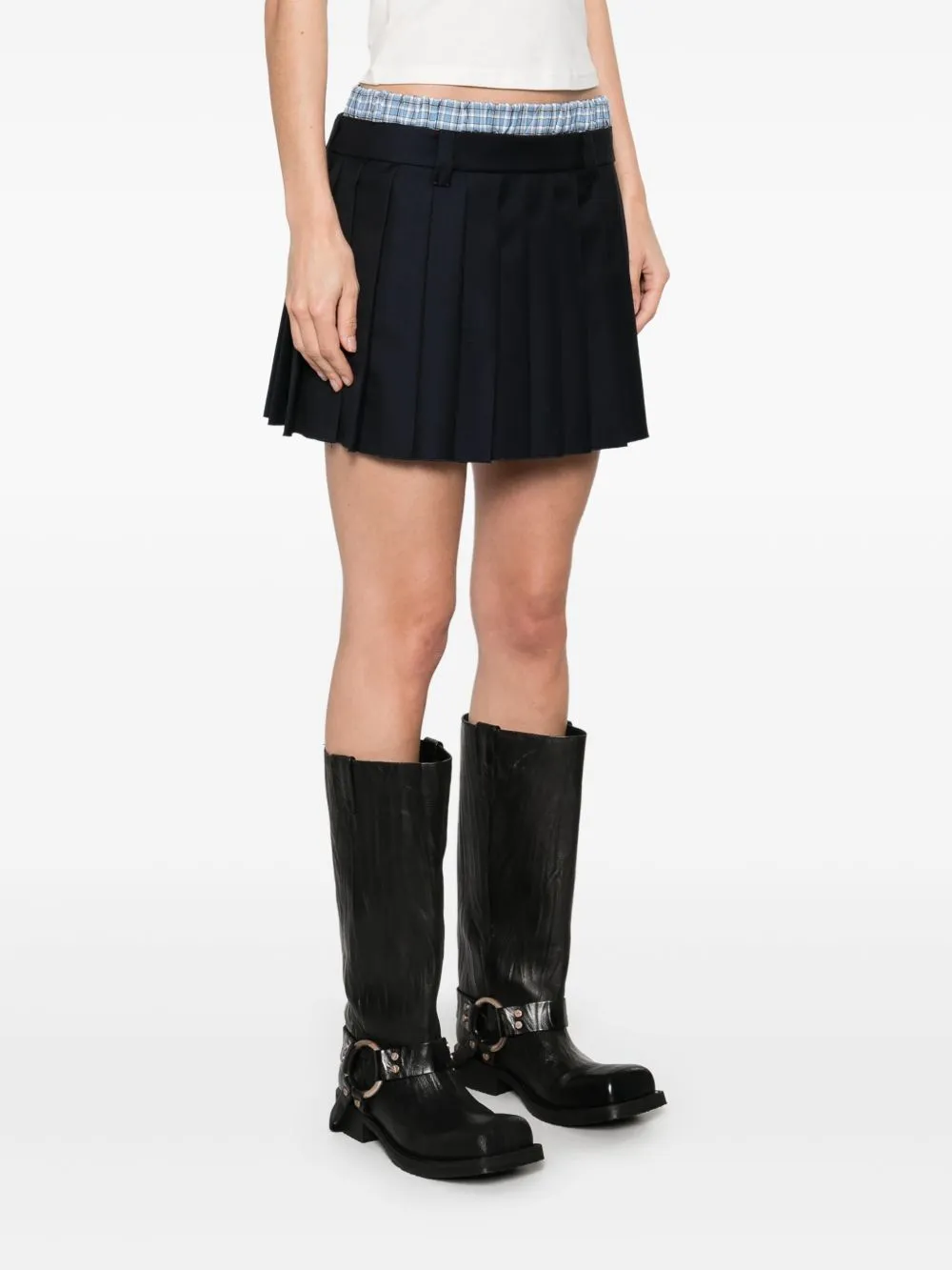 Pleated mini skirt