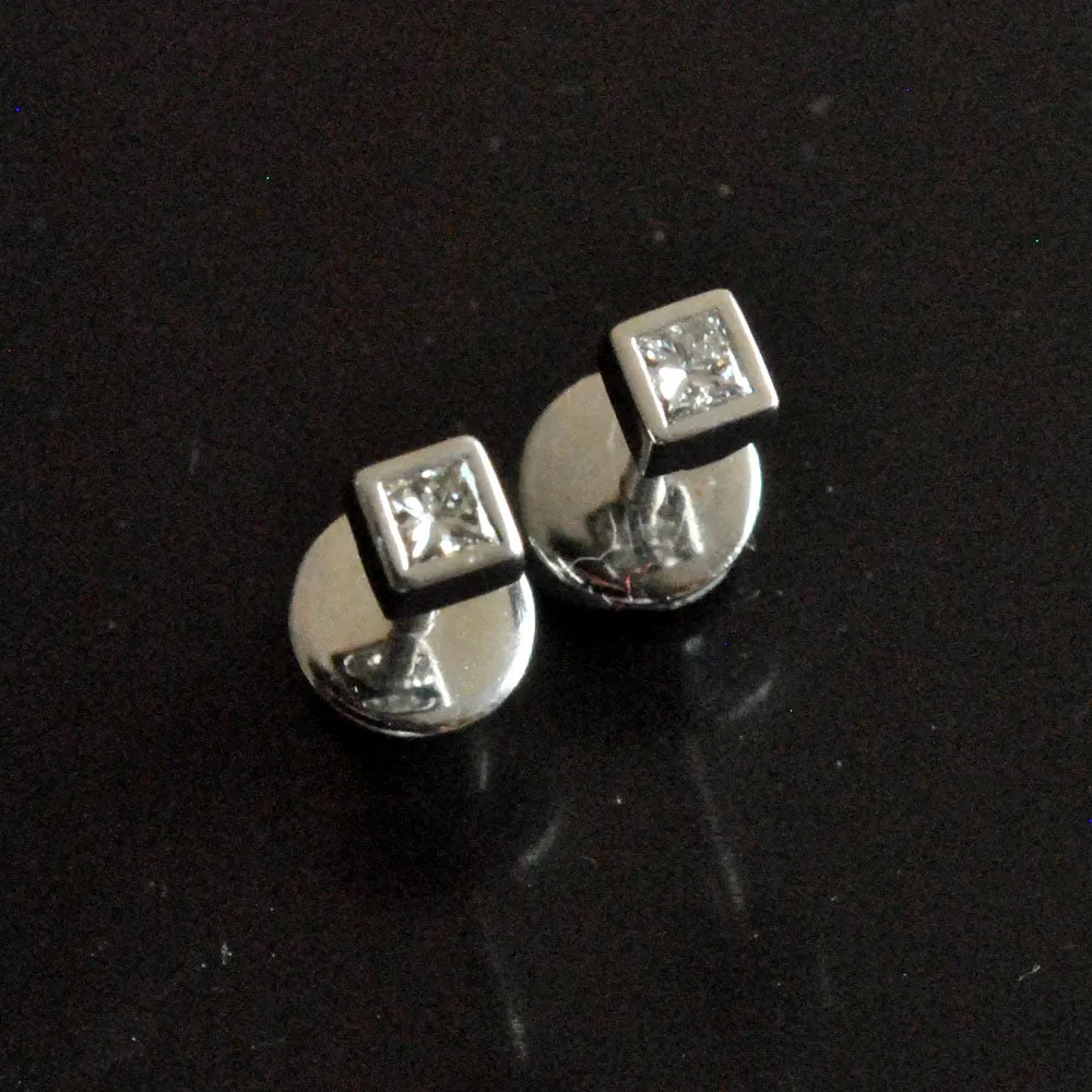 Princess Diamond Bezel Studs