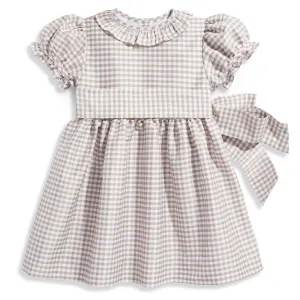 Printed Worthington Dress -- Silver Check