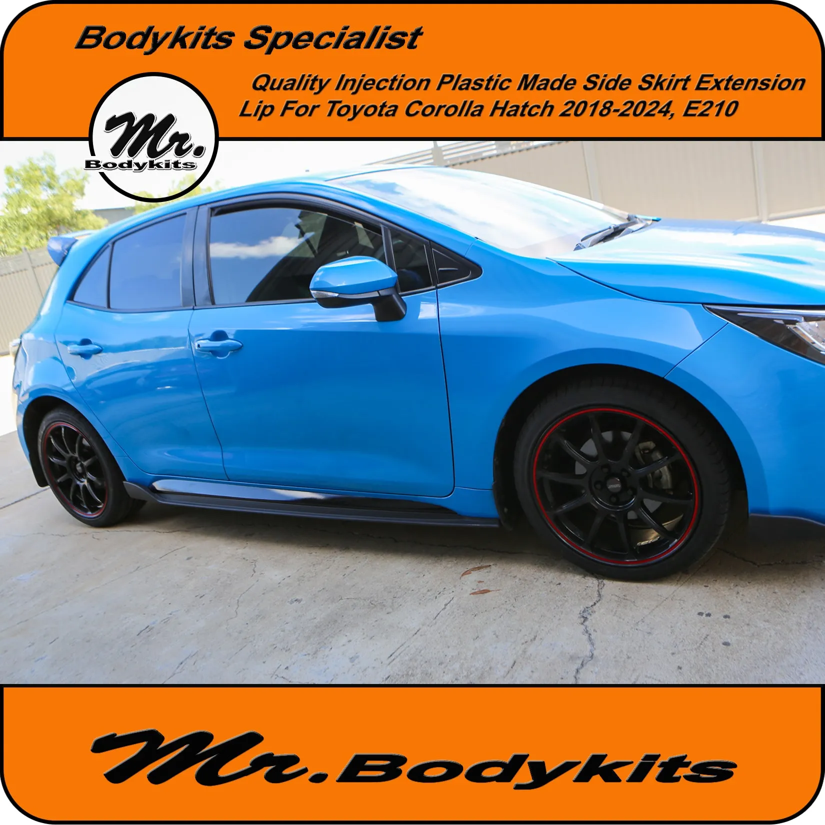 Quality Made Injection Plastic TM Side Skirt Extension For Toyota Corolla Hatch 2018-2024