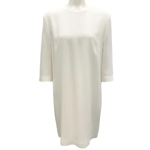 Ralph Lauren Black Label Ivory Three-Quarter Sleeved Crepe Sheath Dress