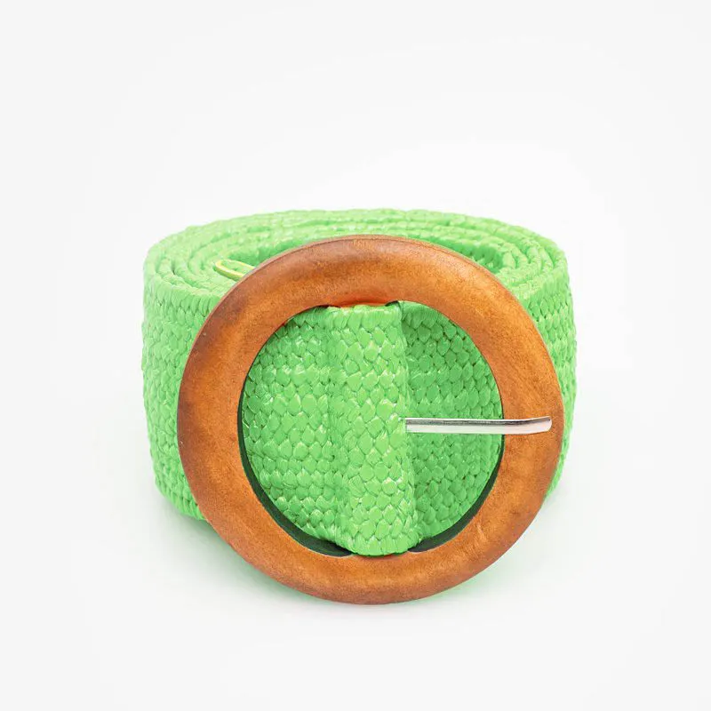 Rattan Stretch Belt - Green
