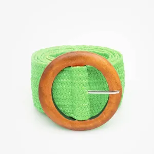 Rattan Stretch Belt - Green