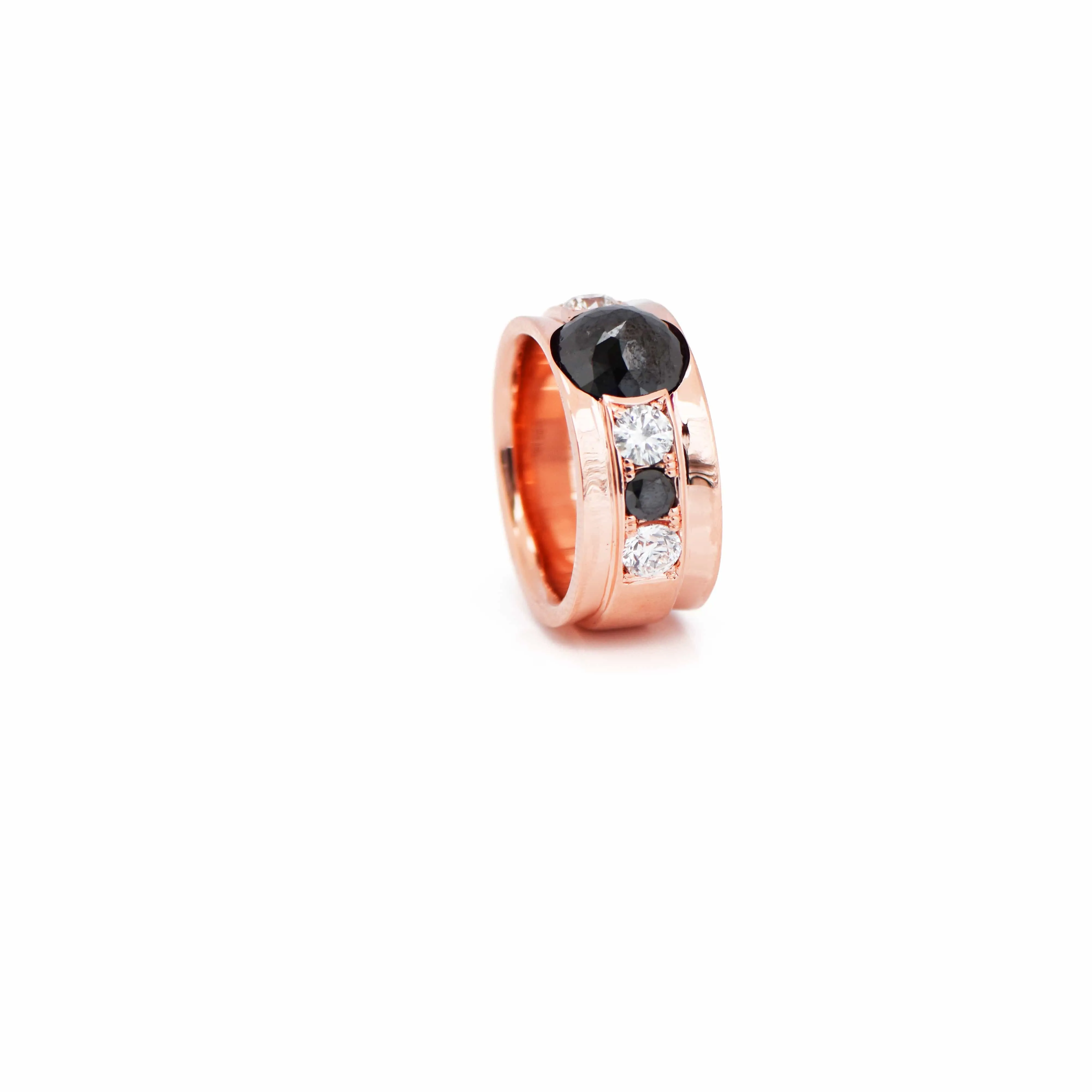 Rehoboth - Black & White Diamond Ring - Red Gold®