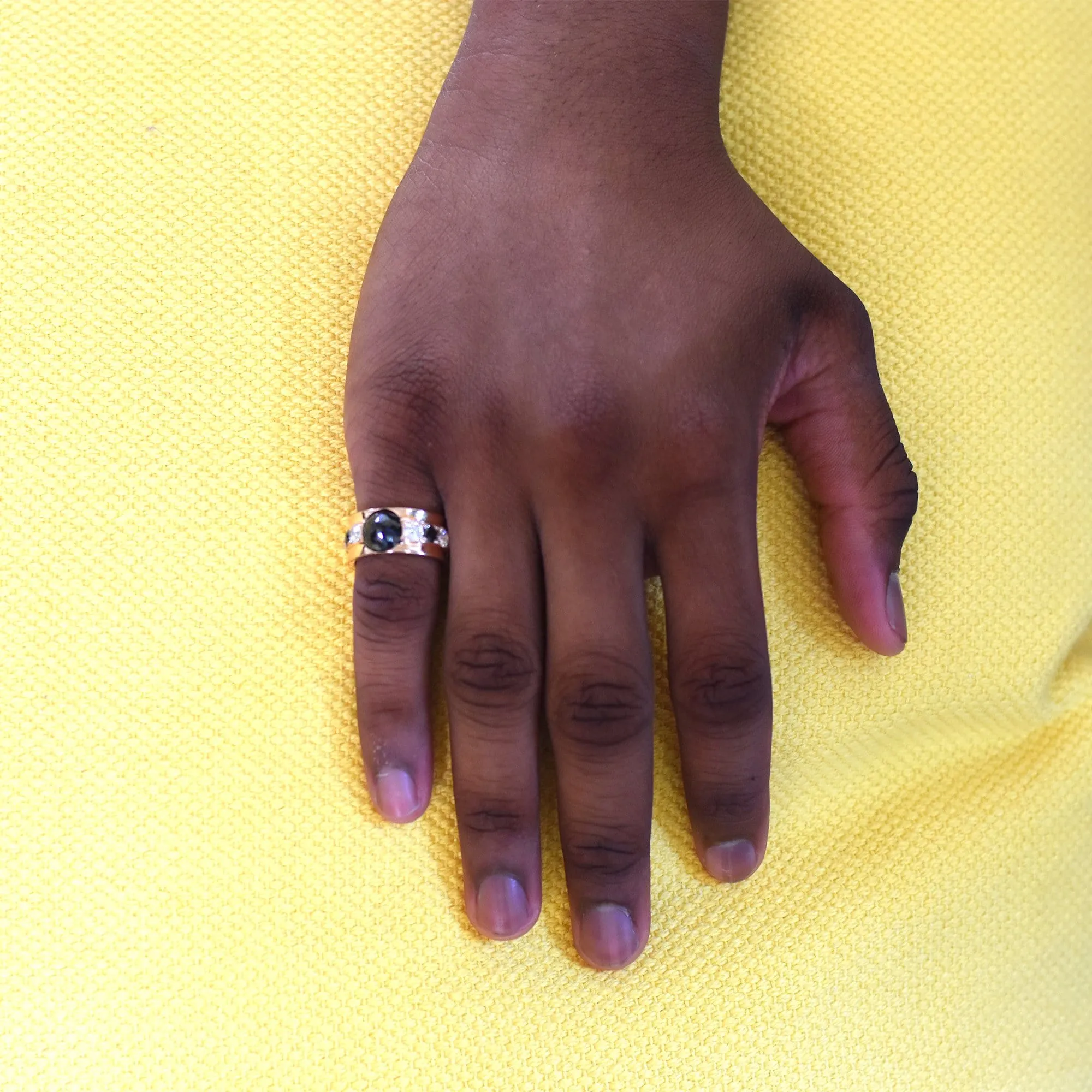 Rehoboth - Black & White Diamond Ring - Red Gold®