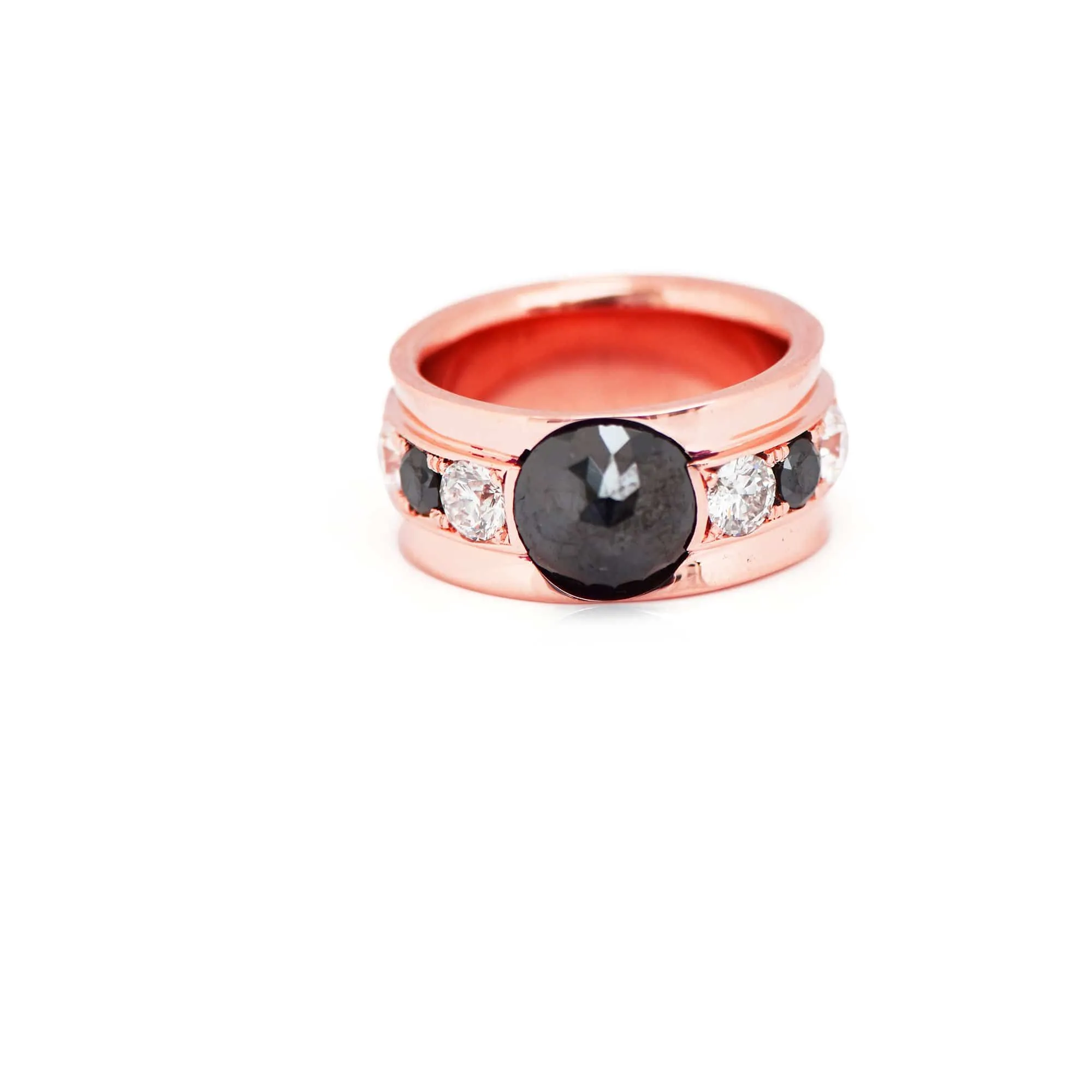 Rehoboth - Black & White Diamond Ring - Red Gold®